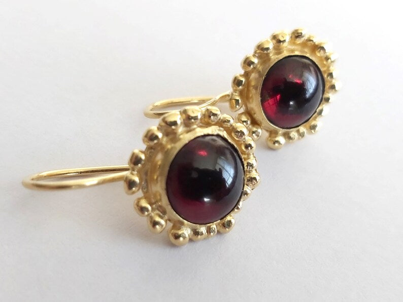 9ct gold garnet on sale earrings