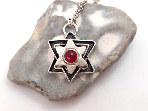 Sterling Silver Star of David Pendant Necklace