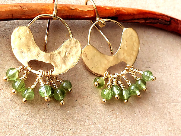 Gold Cheerful Peridot Dangle Earrings.