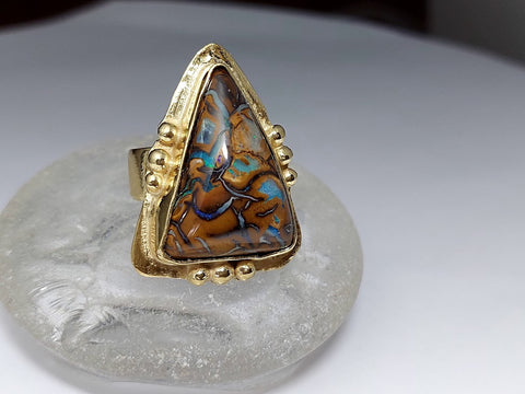 Australian Triangle Opal Ring