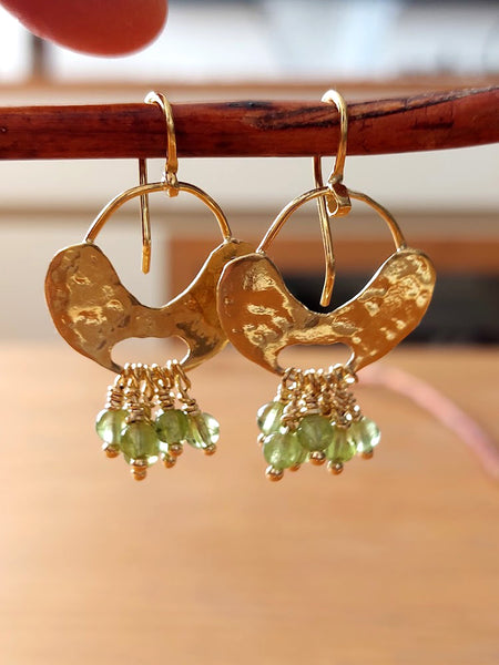 Gold Cheerful Peridot Dangle Earrings.