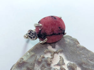 Large Rhodonite Silver Ring