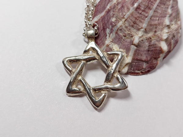 Silver Star of David Chain Necklace