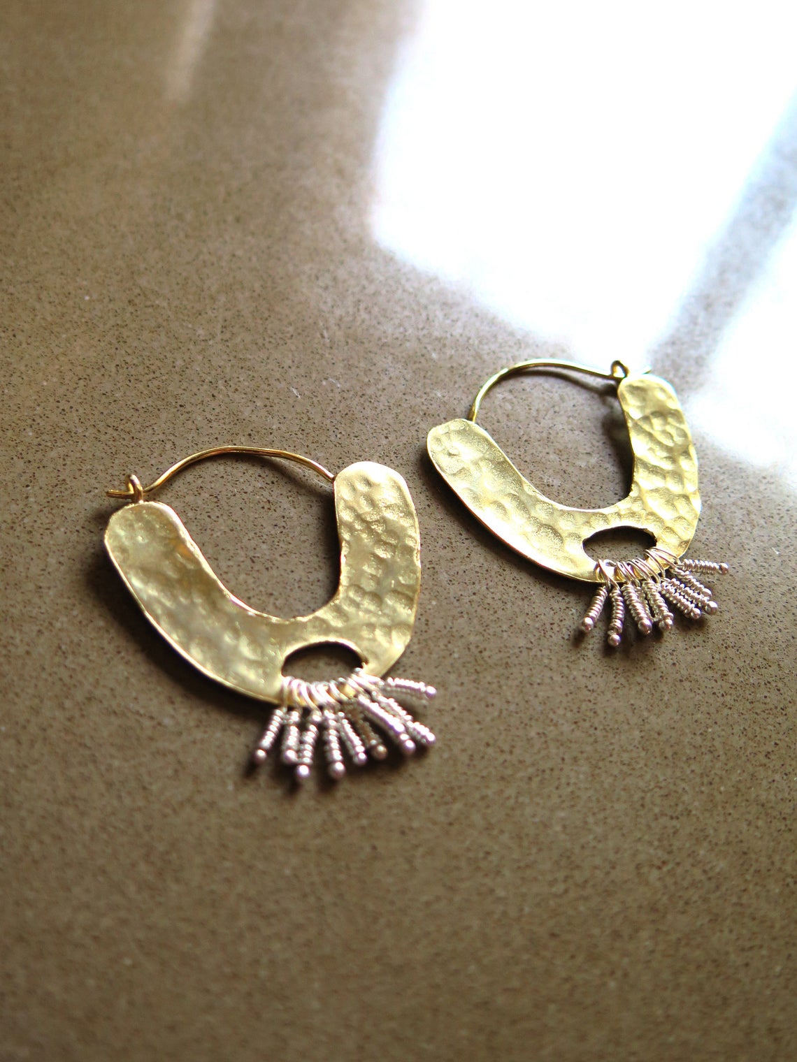 Silver Gold Bohemian Earring Hoops.