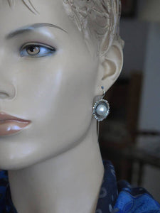 Statement Pearl Silver Dangle Earrings