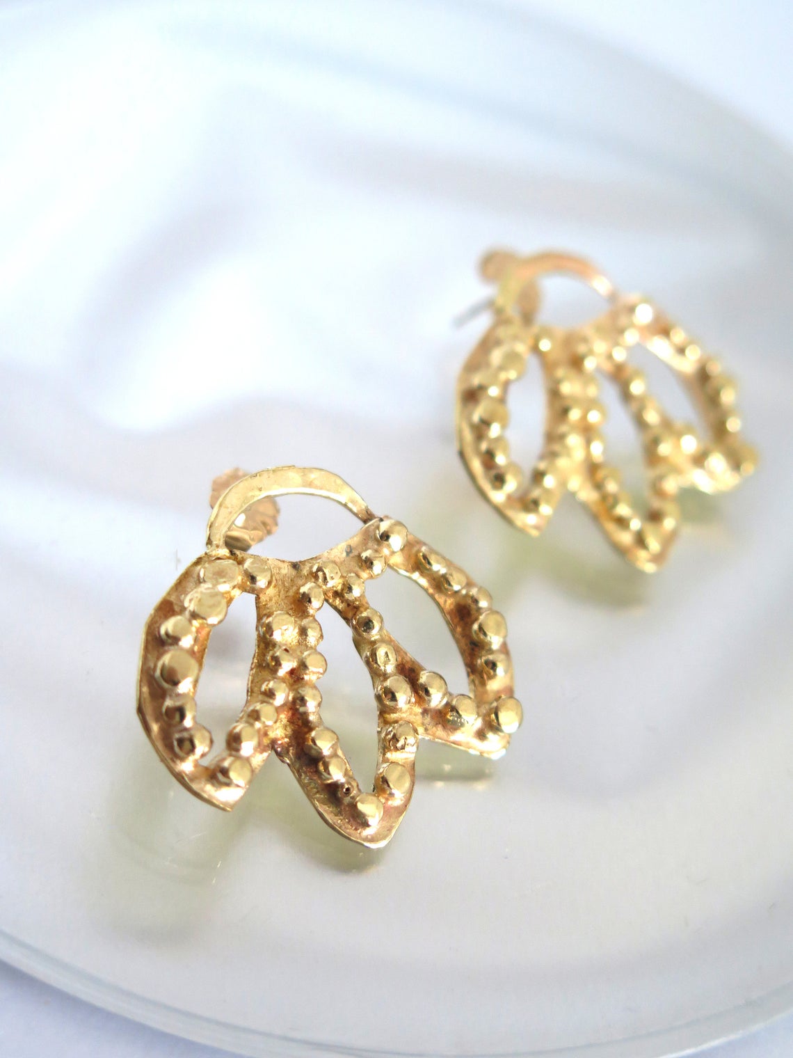 Elegant Gold Leaf Stud Earrings