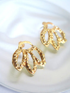 Elegant Gold Leaf Stud Earrings