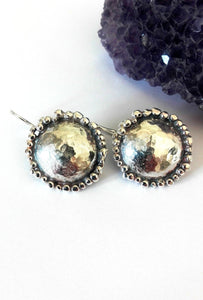 Round Tribal Silver Dome Dangles