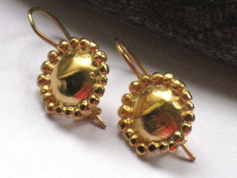 Small Round Gold Dangle Earrings