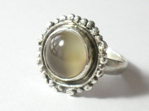 Unique Natural Moonstone Silver Ring