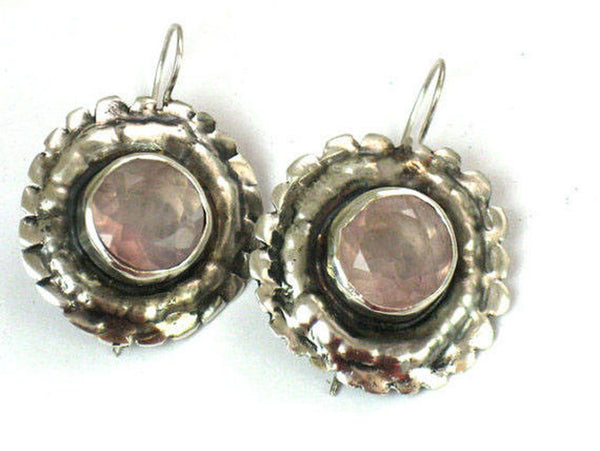 Artisan Rose Quartz Sterling Dangle Earrings