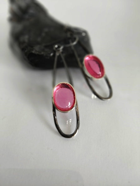 Tourmaline Quartz Sterling Dangle Earrings.