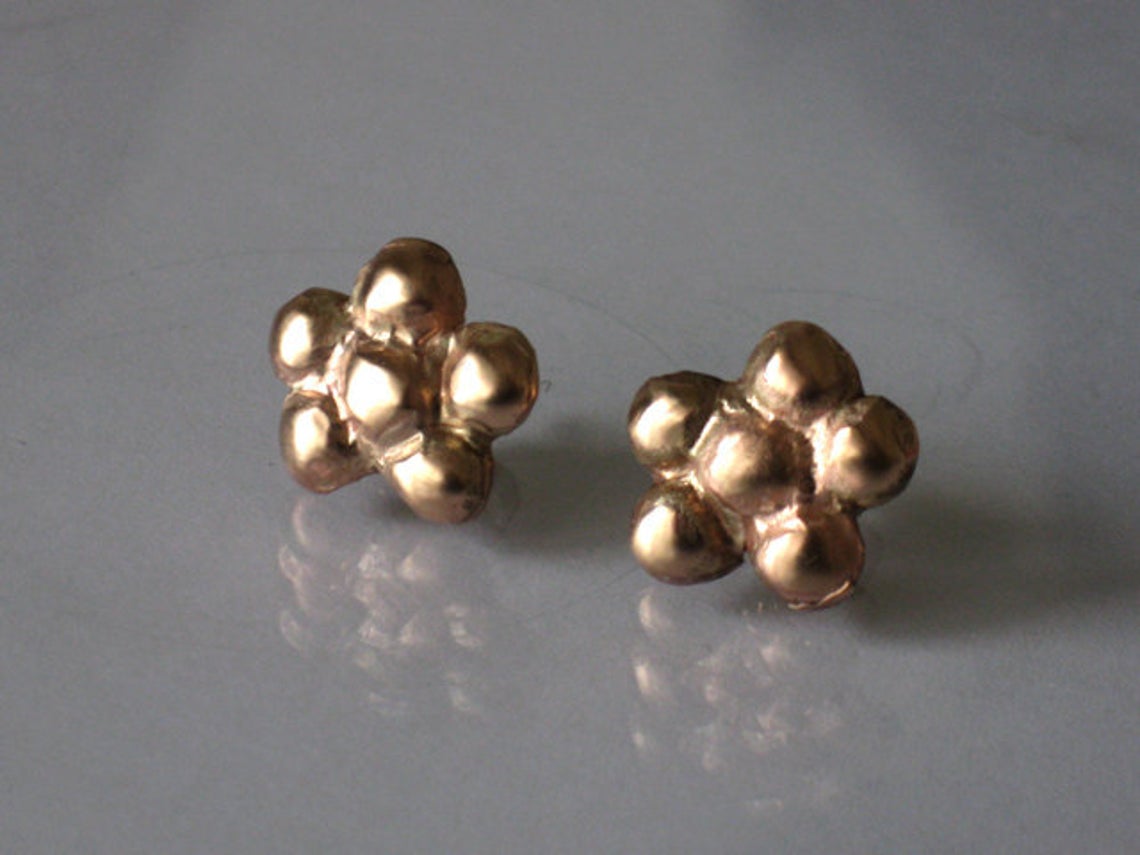 Gold Filled Small Flower Stud Earrings