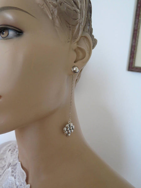 Long Chain Pendant Dangle Earrings