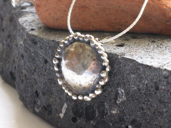 Round Dome Sterling Pendant Necklace