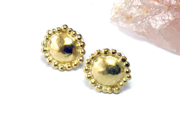 Round Yellow Gold Studs