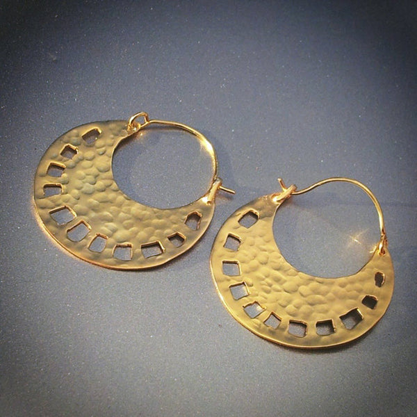 Bohemian Large Gold Hoop Earrings.