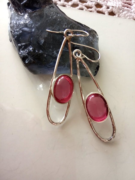 Tourmaline Quartz Sterling Dangle Earrings.