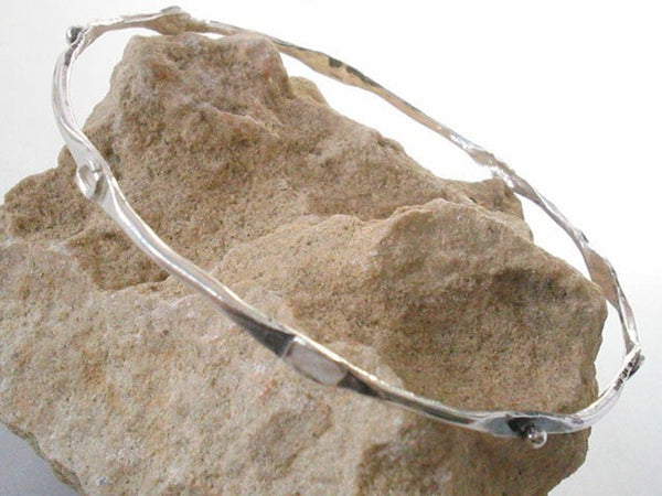 Thin Silver Bangle, Bangle Bracelet Sterling Silver, Silver Bangle, Stacking Sterling Bracelet, Hammered Bangle, Circle Bracelet