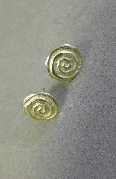 Yellow Gold Spiral Stud Earrings