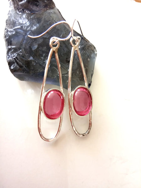 Tourmaline Quartz Sterling Dangle Earrings.