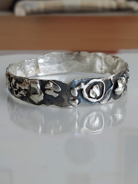 Statement OOAK Sterling Silver Free Design Artisan Bangle