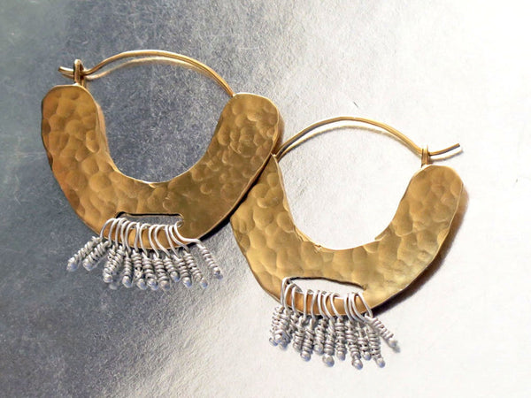 Silver Gold Bohemian Earring Hoops.