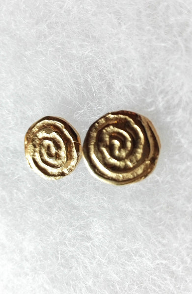 Yellow Gold Spiral Stud Earrings