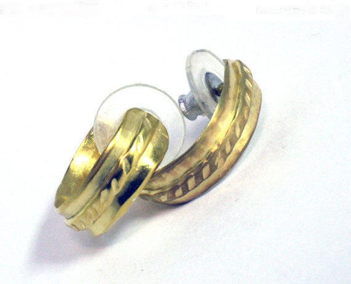 Gold Stud Hoop Earrings