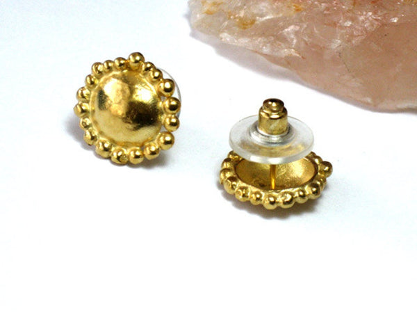 Round Yellow Gold Studs