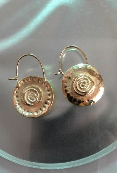 Round Gold Spiral Earring Hoops