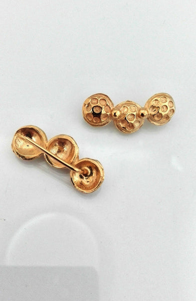 Gold Ear Climber Pin Earrings