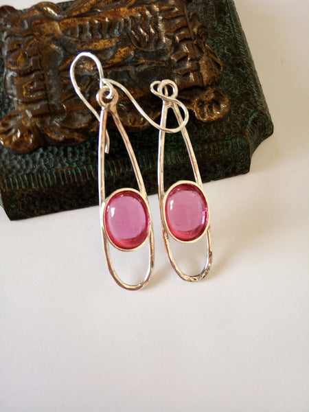 Tourmaline Quartz Sterling Dangle Earrings.