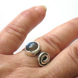 Labradorite Sterling Silver Open Ring.