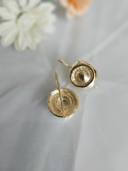 Round Earrings,Round Dangles,Simple but Elegant,Minimal and Unique,Gold Earrings,Hammered Jewelry,Button Dangles,Gift for Friend