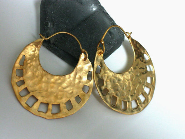 Bohemian Large Gold Hoop Earrings.