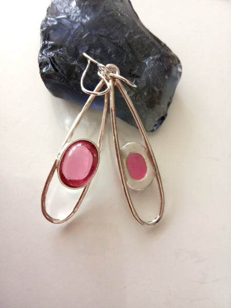 Tourmaline Quartz Sterling Dangle Earrings.