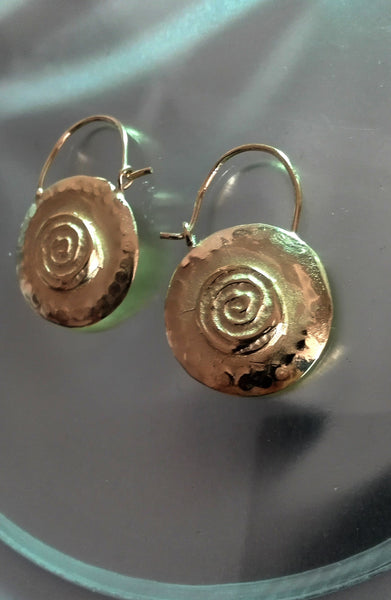 Round Gold Spiral Earring Hoops