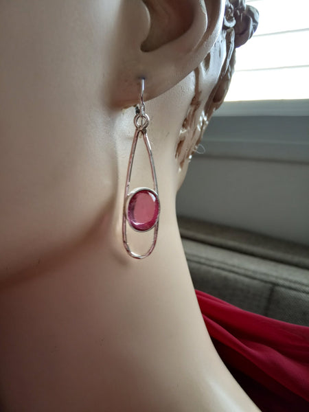 Tourmaline Quartz Sterling Dangle Earrings.