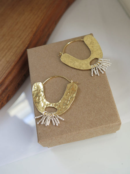 Silver Gold Bohemian Earring Hoops.