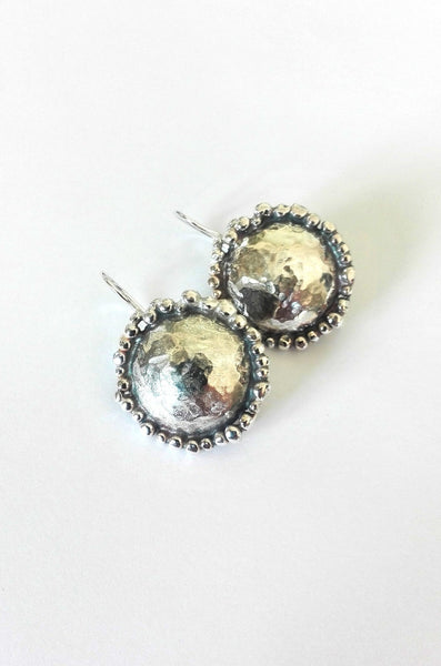 Round Tribal Silver Dome Dangles