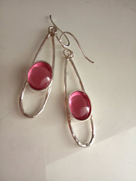 Tourmaline Quartz Sterling Dangle Earrings.