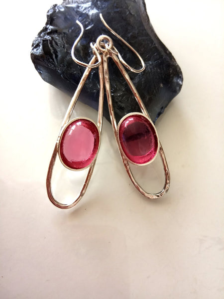 Tourmaline Quartz Sterling Dangle Earrings.