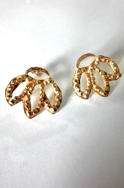 Elegant Gold Leaf Stud Earrings