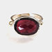 Silver Gold Oval Garnet Ring