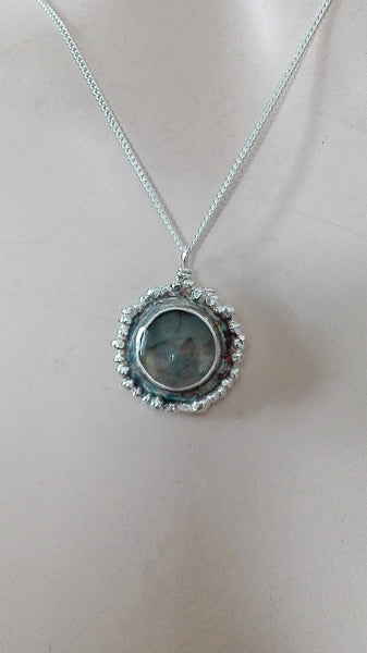 Round Labradorite Pendant Chain Necklace